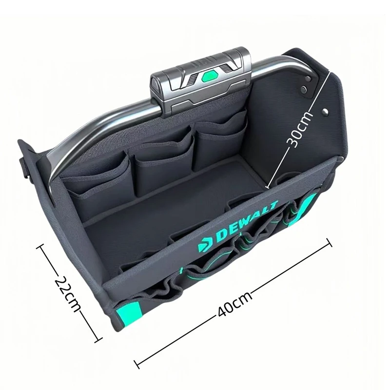 حقيبة يد متينة للأدوات، حقيبة تخزين أدوات سميكة محمولة، مجموعة أدوات كهربائي من قماش أكسفورد، منظم أدوات متعدد الأغراض