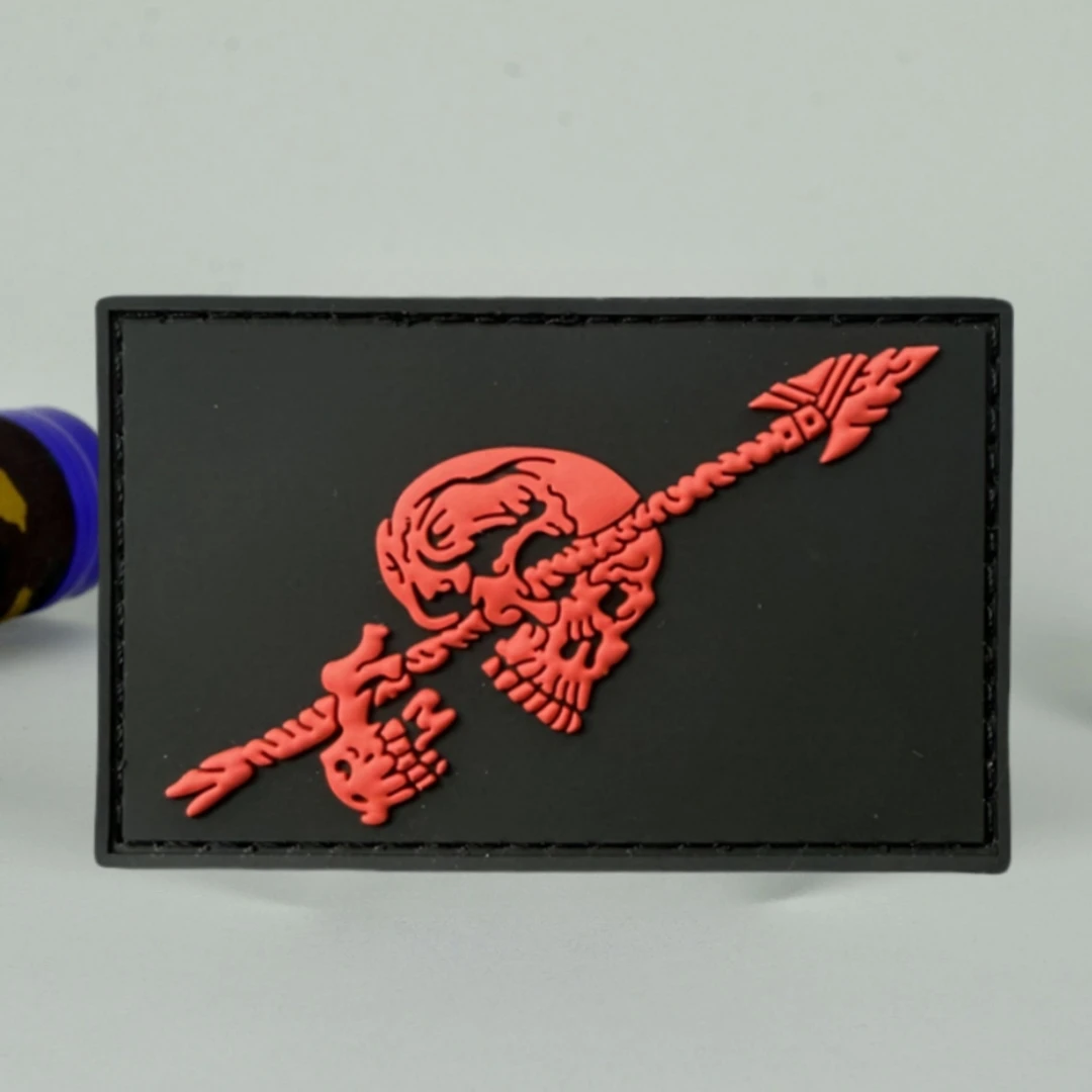 Parche táctico PVC 3D Red Skull Arms – Gancho y bucle militar - imagen 5