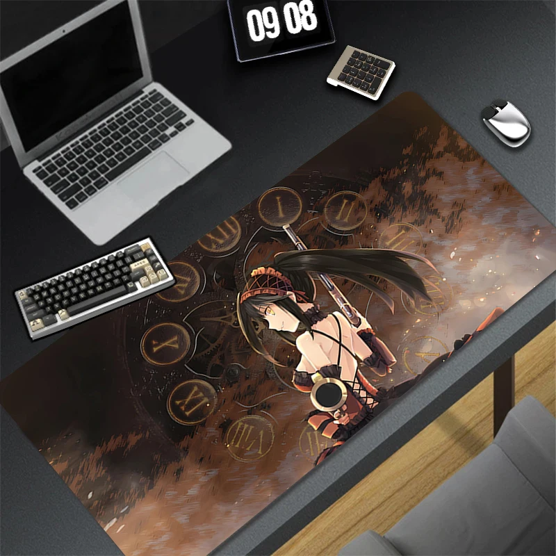 Pattern Game Mousepad Pad Rubber Mouse Mat T-tokisaki Kurumi Desk Gaming Non Slip Table Mat Gamer Cabinet Mousepad Keyboard Pad