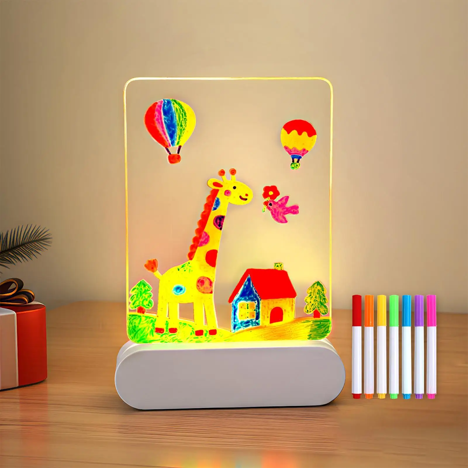 Tablica LED do rysowania dla dzieci, tablica LED 3D z możliwością ładowania, zabawki do rysowania wielokrotnego użytku, akrylowa tablica do rysowania dla chłopców, dziewcząt, nastolatków, do domu, szkoły, biura