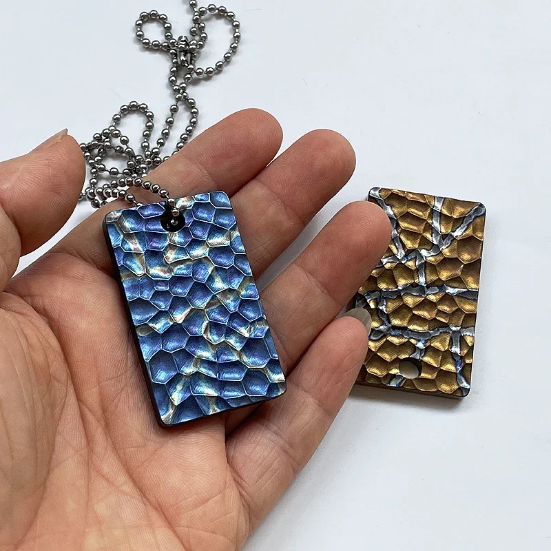 

New Titanium Alloy Dog Tag Pendant Necklace Pet Dog Identity Card Necklace Pendants EDC Decompression Toy