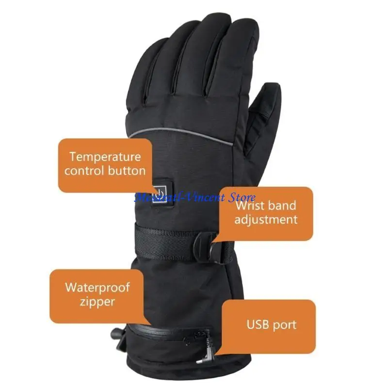 

A70F Winter Warm Touchscreen Gloves for Men Women Battery Powered Waterproof Gloves