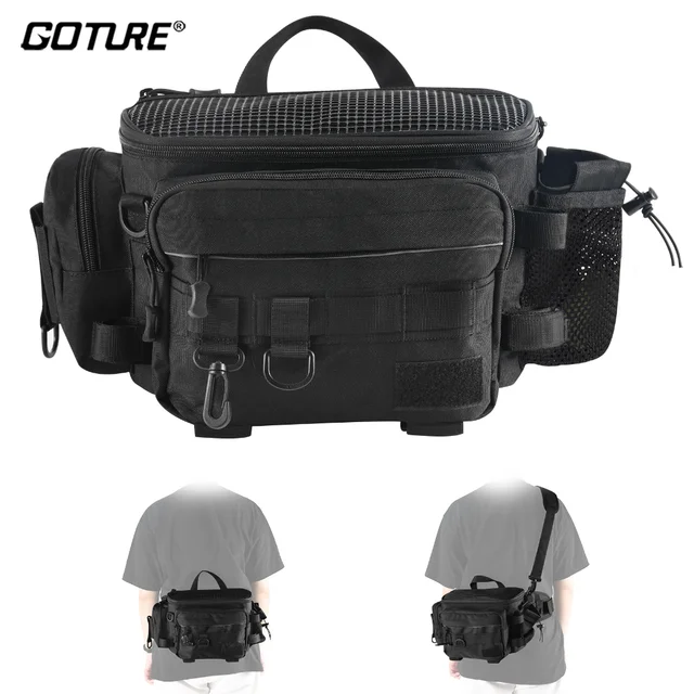 Goture Torby na sprzęt wędkarski Pojedyncza torba na ramię Crossbody Saszetka biodrowa Wielofunkcyjne przynęty na ryby Narzędzie do przechowywania sprzętu Torba wędkarska Nowość
