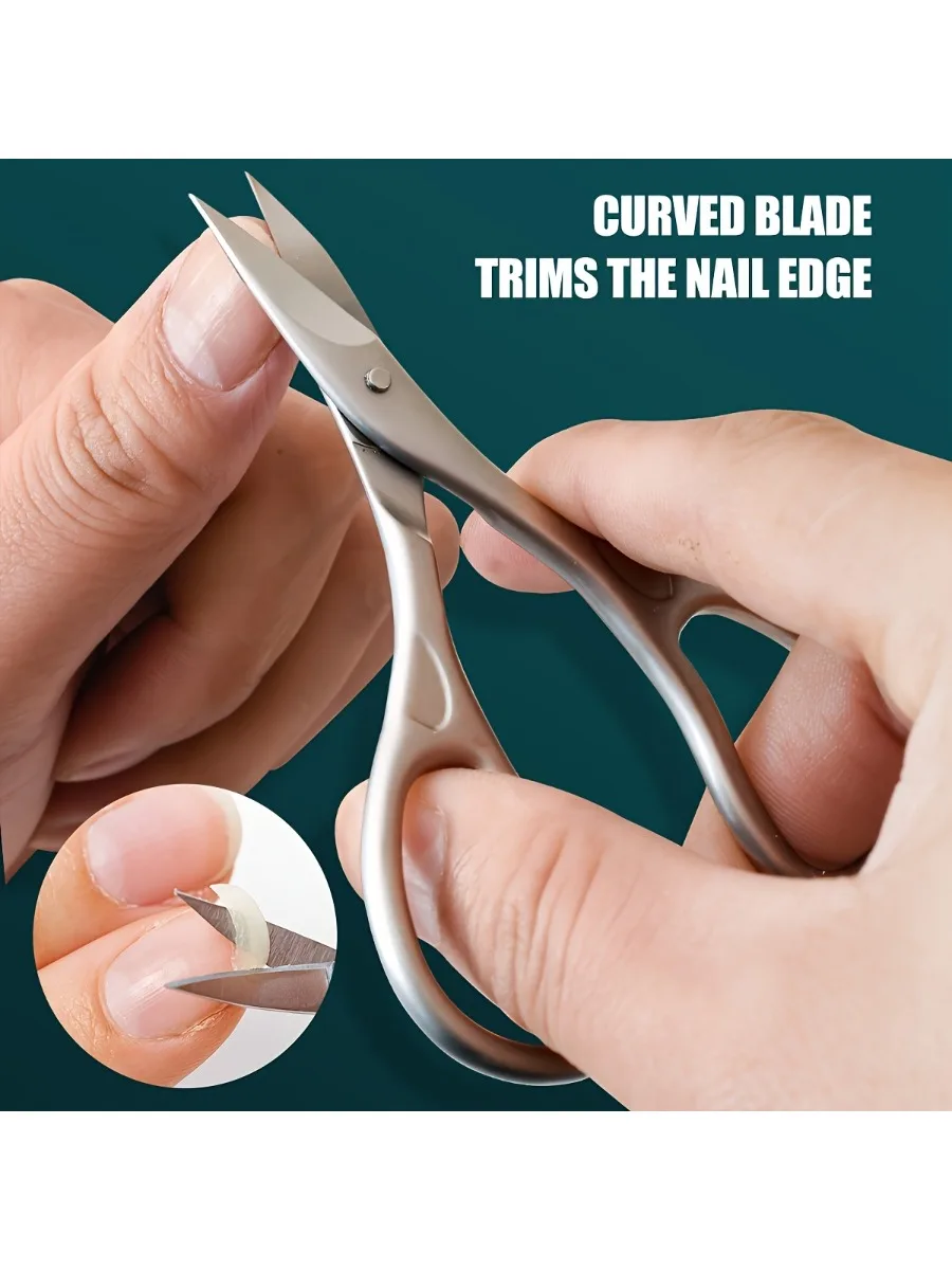 Ciseaux en acier inoxydable 1pc ciseaux à ongles en acier inoxydable | Lames concaves pour couper, ciseaux de pédicure et de manucure durables