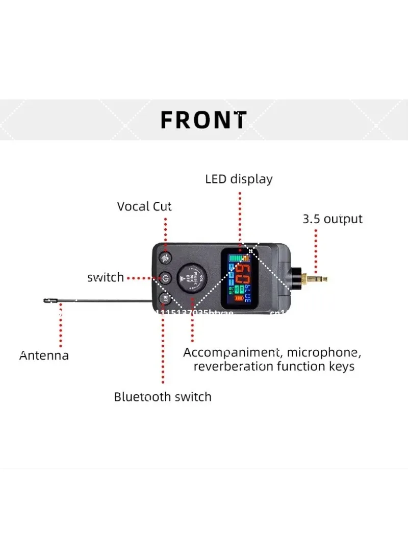 M50 UHF Dual Wireless Handheld Microphones for Stage Karaoke Dynamic Microphone System with Rechargeable