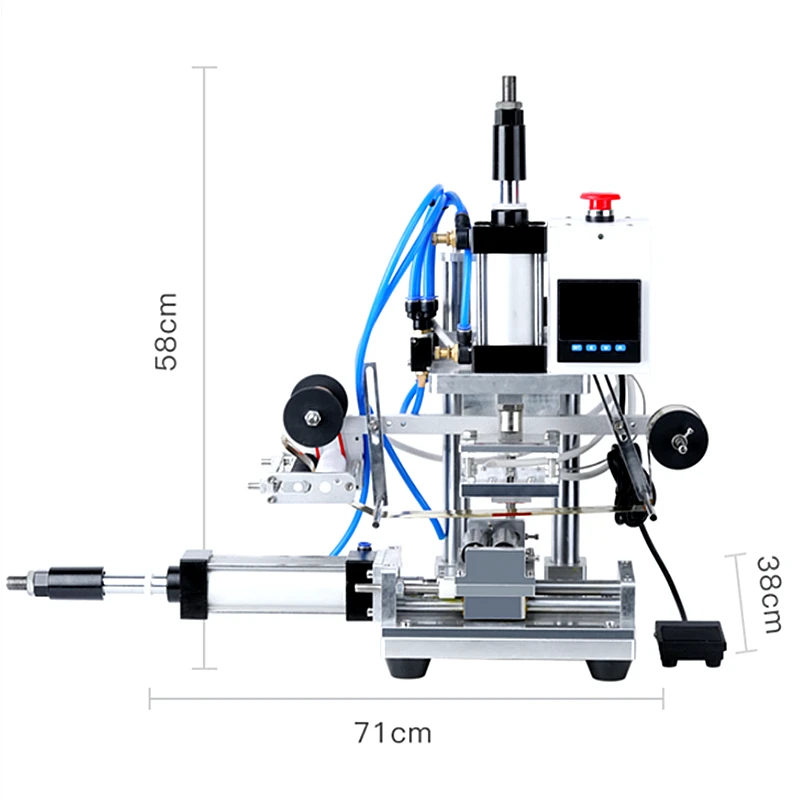 Heat Press Hot Stamping Machine pneumatic Embossing Machine Cylindrical bronzing machine for Lipstick tube pen curved surface