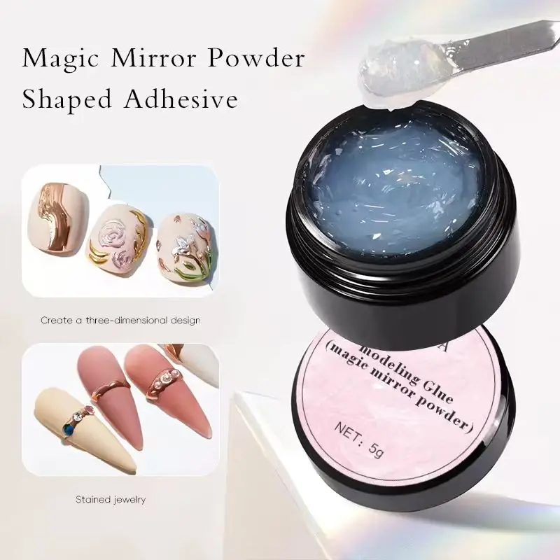 

5g semi-solid magic mirror powder model gel, 3D transparent nail gel adhesive gem, nail 3D painting gel