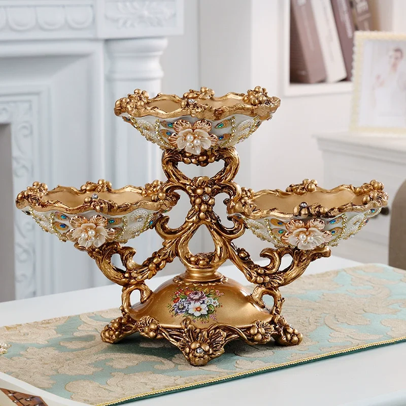 Popular Selling New Design Resin Retro Dessert Tableware Dry Fruit Basket Resin Fruit Basket