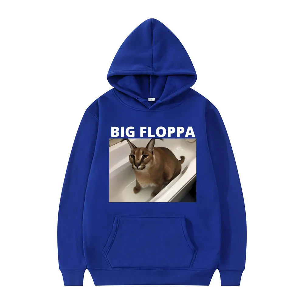 Big Floppa Funny Meme Cute Cat Animal Hoodie Men Women  Sweatshirt Autumn/Winter Fleece Oversized Long Sleeve Loose Streetwear