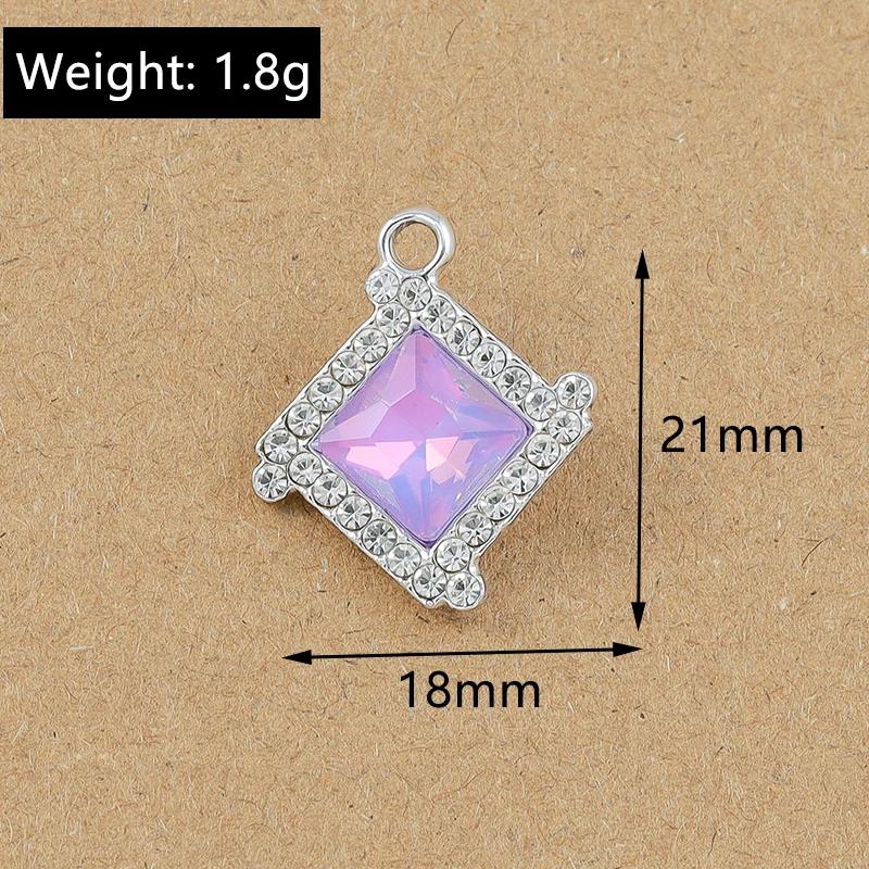 10 Stück 21*18mm Edelstein Kristall Geometrische Charms Anhänger für Schmuckherstellung Ohrringe Armband DIY Halskette Zubehör Zubehör – Detail 5