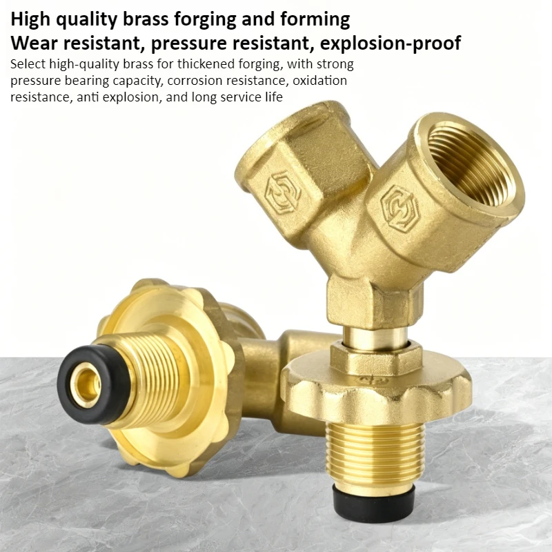 

Brass Y Valve Connectors Garden Hose Hose Splitter with Solid Handle Brass Water Garden Hose Adapter 2 Way