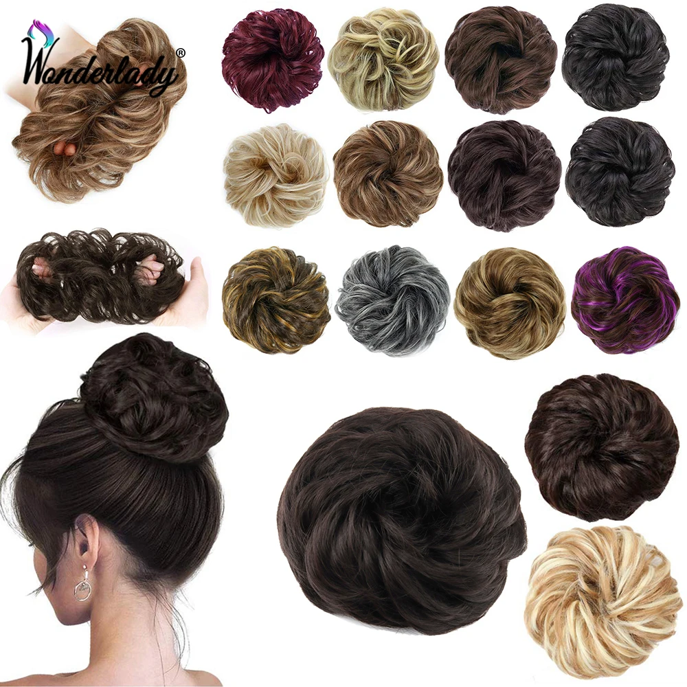 

WonderLady 40g Synthetic Hair Bun Ponytail Hair Extension Scrunchies Elastic Wave Hairpieces For Hair Bands Wrap Tie Chignon