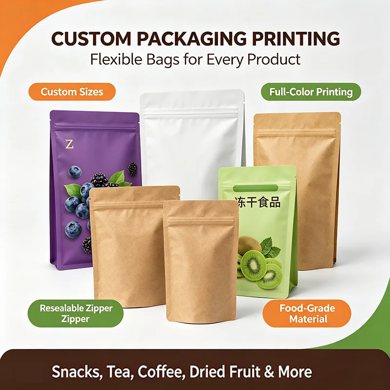 Paquete de 500 Bolsas con Cierre Hermético para Té, Alimentos y Cebo de Pesca, Bolsas de Embalaje de Plástico y Papel de Aluminio, Bolsa para Alimentos con Sellado de Ocho Lados