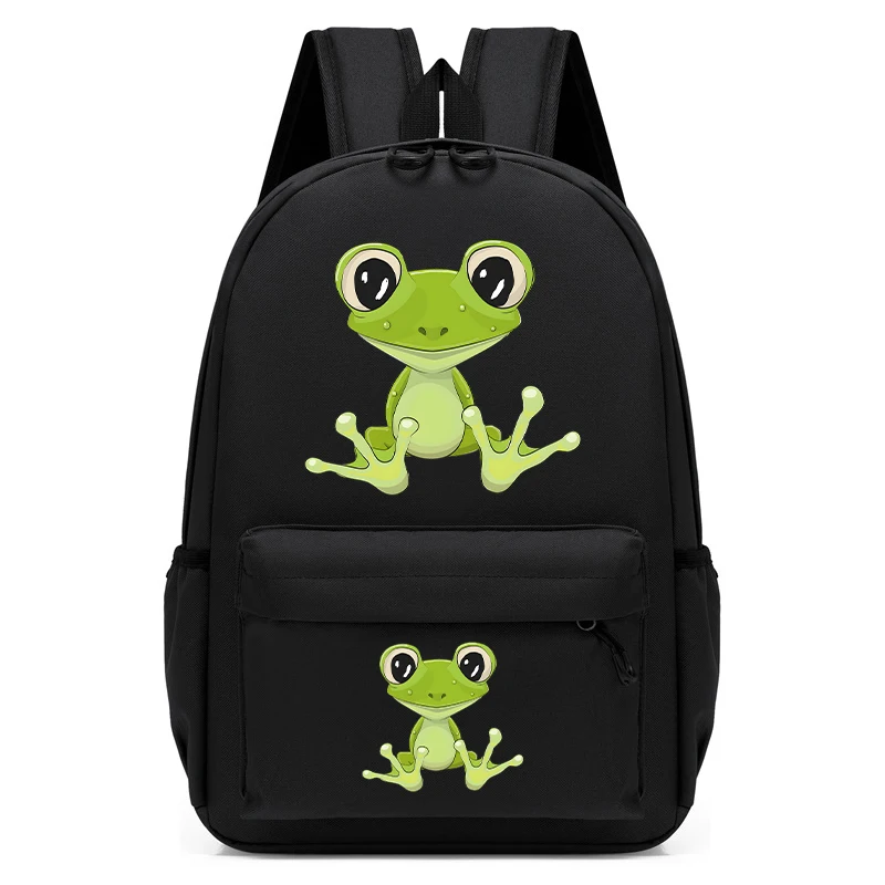 Escola do jardim de infância mochila saco dos desenhos animados sapo impressão meninos meninas mochila crianças satchels kawaii bookbag infantil escolar