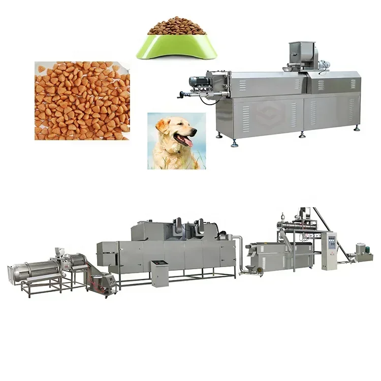 500kg/h Automatic Extruded Dry Kibble Pet Food Making Machine Equipment Production Dog Food