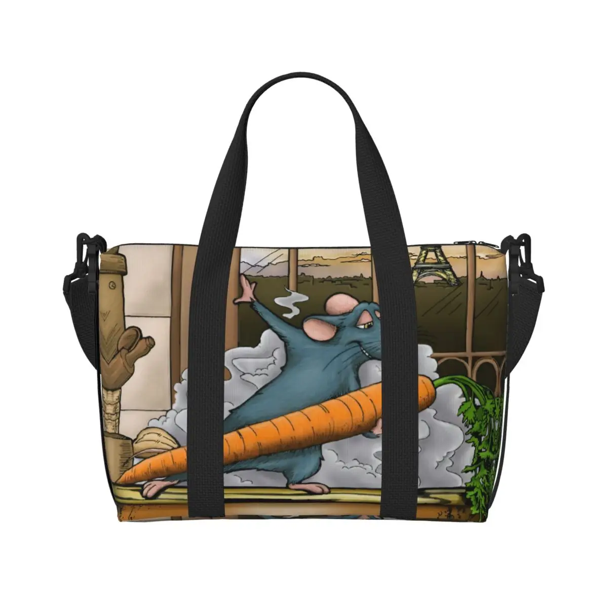 

Custom Ratatouille Wallpaper Beach Tote Bag Women Extra Large Gym Carry On Travel Shopping Bags
