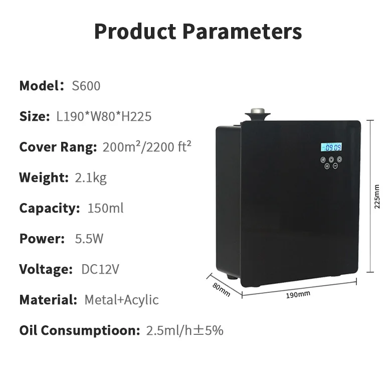 Difusor de aroma S600 Wifi, sistema HVAC, 150ml, cubierta de 600cbm, máquina de aroma de aire de aceites esenciales de fragancia para Hotel y oficina, Envío Gratis