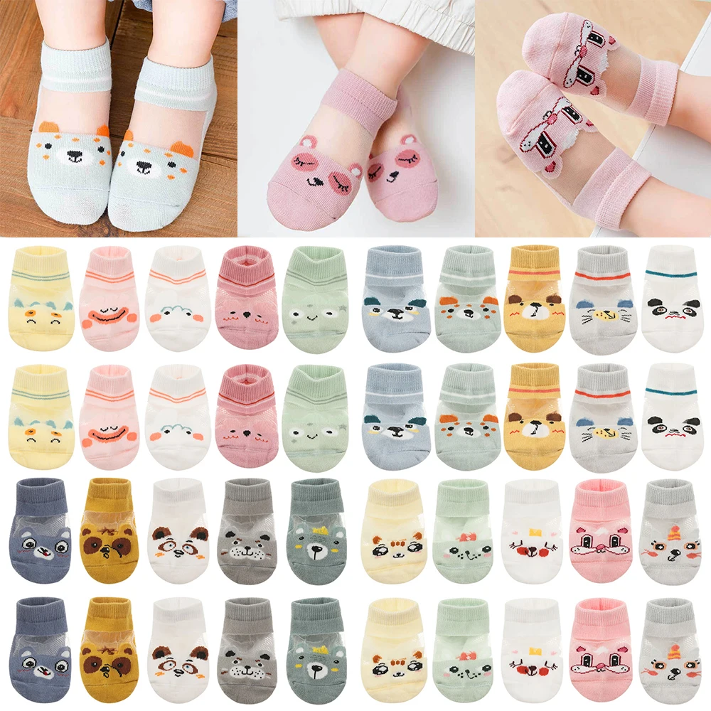 

5Pairs/lot 0-3Y Cute Summer Cotton 3D Cartoon Infant Baby Socks Non-Slip Cotton Socks Boy Girl Socks