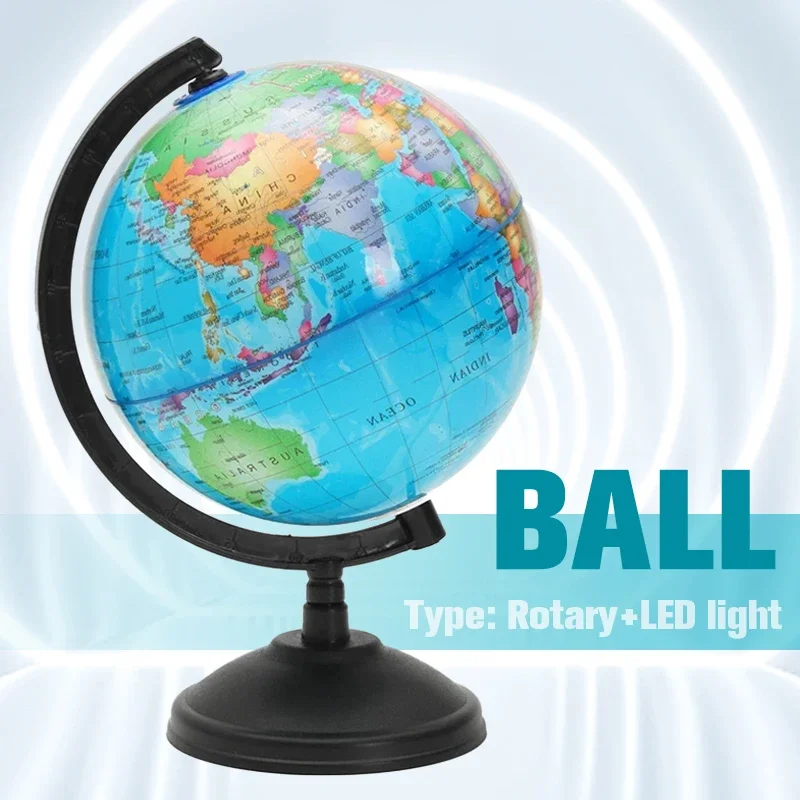 1/2pcs LED Light World Earth Globe Map Geography Educational Toy Office Gadgets With Kids Household Ideal Miniatures Gift Planet