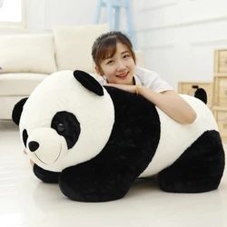 Peluche de oso Panda gigante para niña, muñeco de peluche corto de 70cm, Animal de peluche, almohada de juguete de dibujos animados