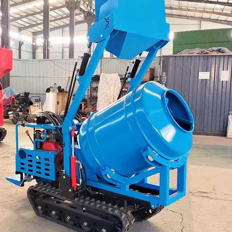 Factory Mini Concrete  Truck 500L Self Loading Crawler Concrete  Tracked Mobile Cement  Portable Sand Mud
