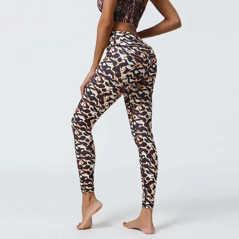 Women Fashion Leopard Printed High Waist Leggings High Stretch Thin Fitness Gym Dancing Leggings Leisure Outwear 8Z