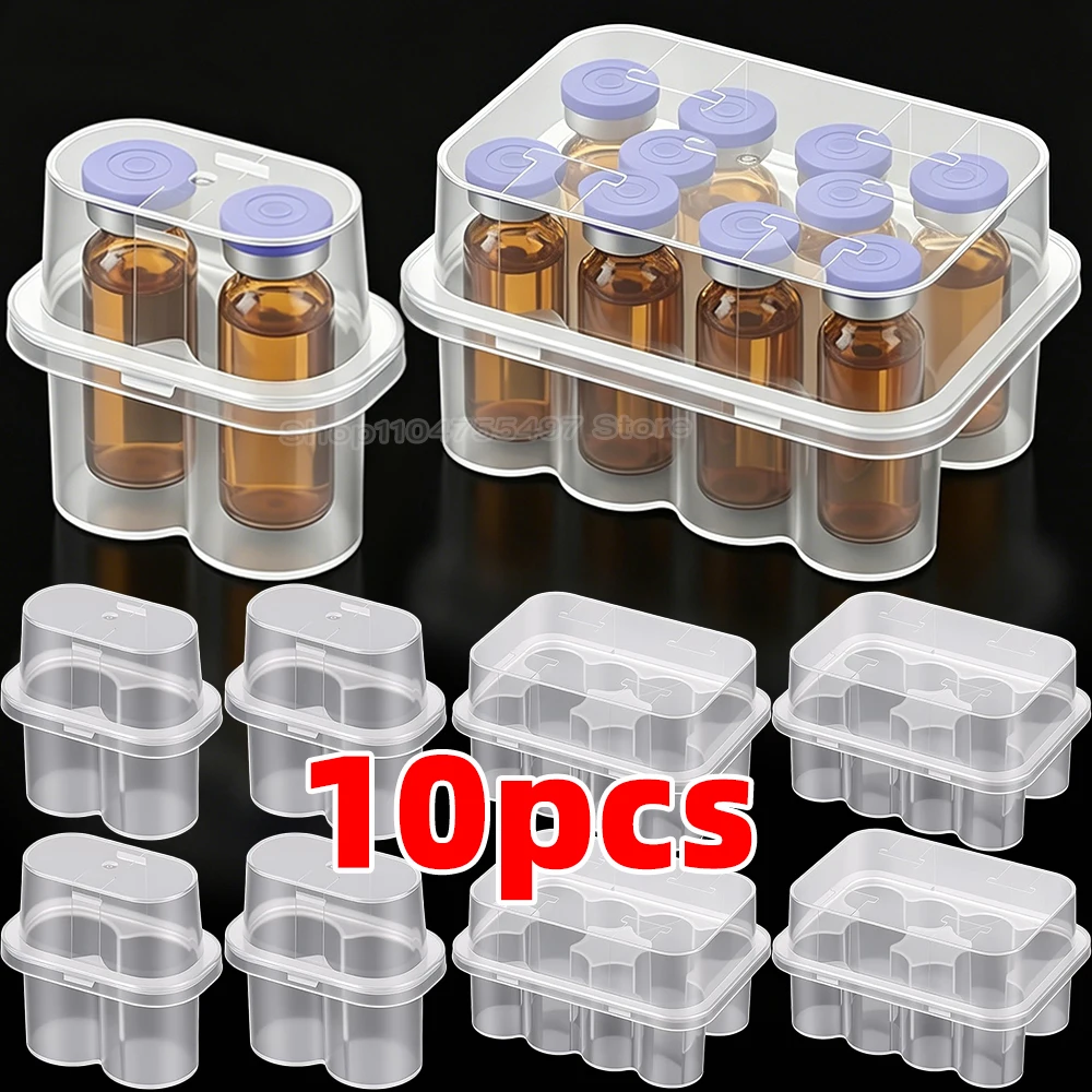 Peptide Storage Box 2/10Slot Penicillin Bottle Case for Fridge Organizer Portable 3ml Glass Vials Microtube Secure Holder  Boxes