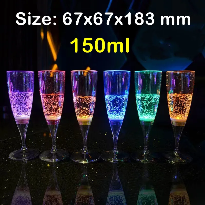 6Pcs LED Cups Colorful Drinking Mugs Flashing Glowing Supplies Whisky Cup Induction Luminous Cocktail Party Decor 150/120/250Ml