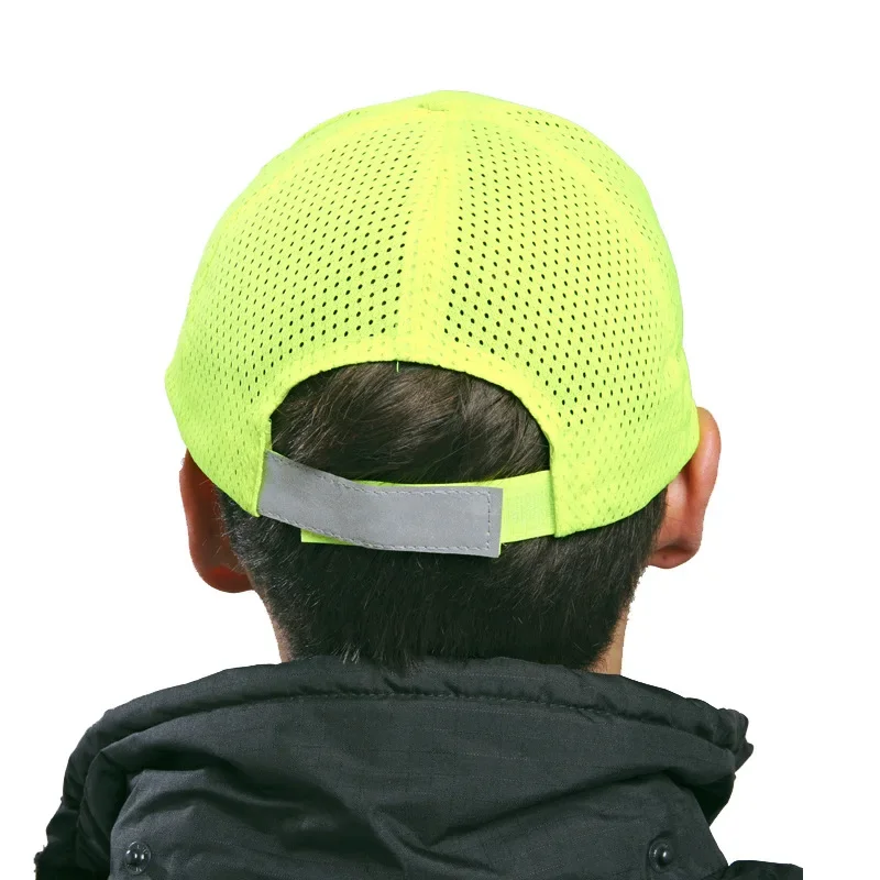 Men Hi Vis Protective Bump Cap Baseball Style Hard Hat Safety Workwear Yellow Orange Brightful Cap High Visibility Baseball Cap