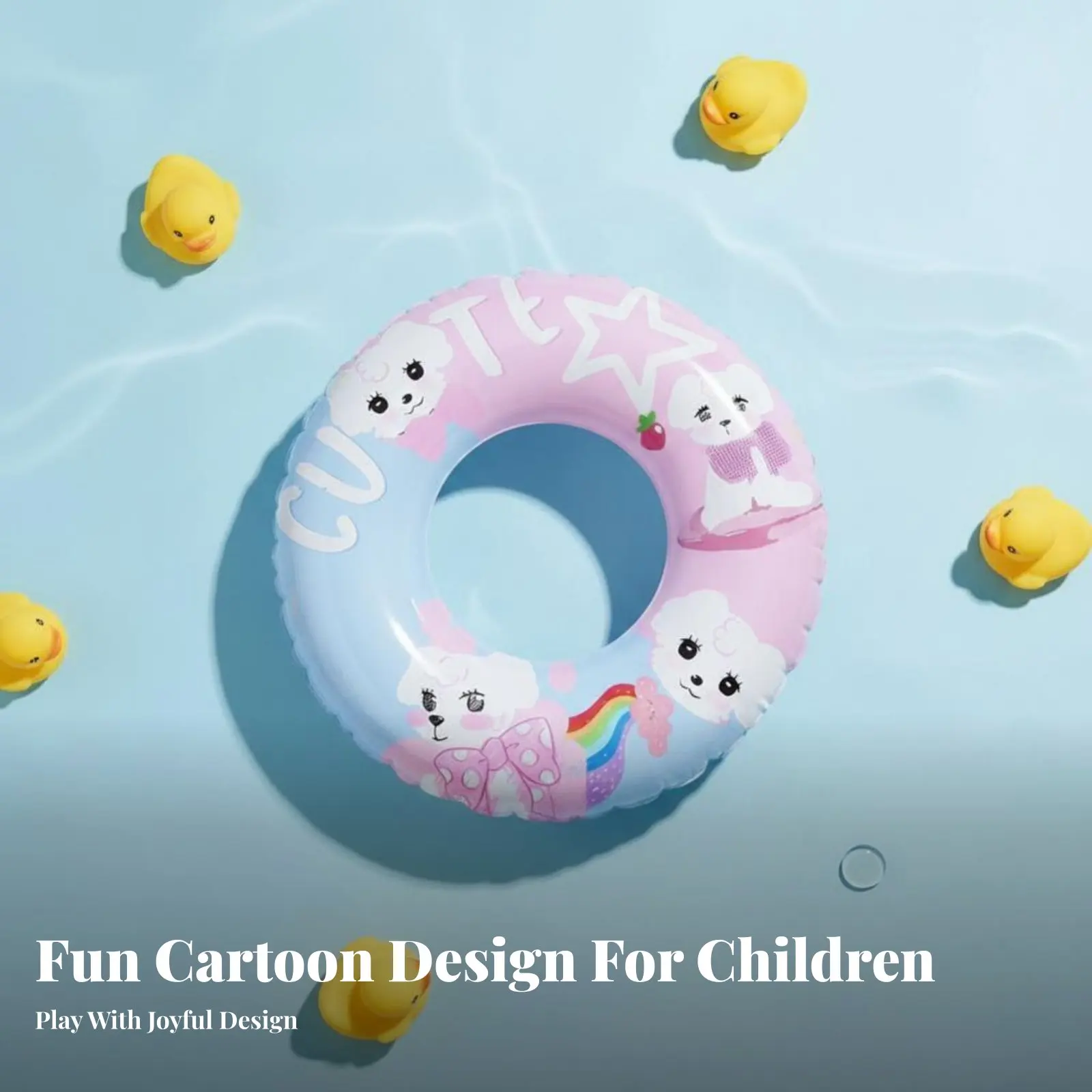 Flotador Inflable para Bebés, Diseño de Dibujos Animados, Varios Tamaños, Accesorio para Piscina y Playa