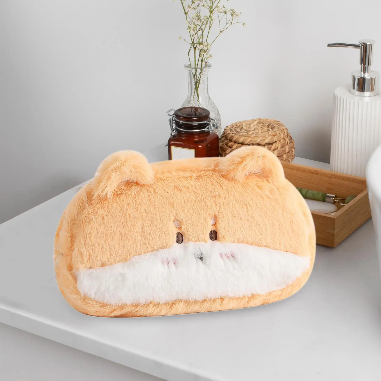 منظم مقلمة من القطيفة المبتكرة مع حقيبة قرطاسية بتصميم حيوان لطيف بسحاب للأولاد والبنات في المدارس #3