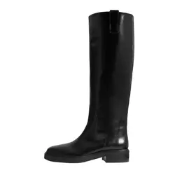 Autumn Winter Knee High Boots Women Shoes Genuine Leather Black Western Tall Long Chelsea Boots Female 2024 New Trends Shoes
