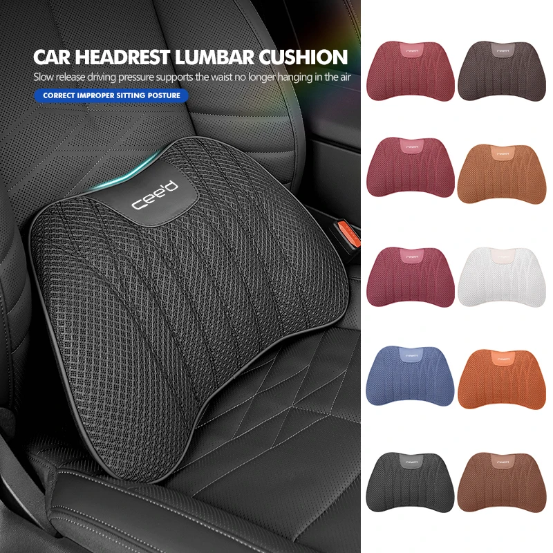For KIA Car Seat Ice Silk Headrest Lumbar Cushion Pad Accessories Ceed ED 2006 2007 2008 2009 2010 2011 2012