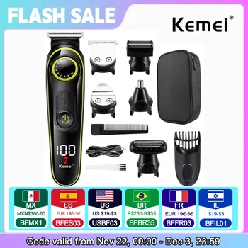 Kemei 696 Electric Hair Clipper Multifunctional Trimmer For Men Electric Shaver For Men's…