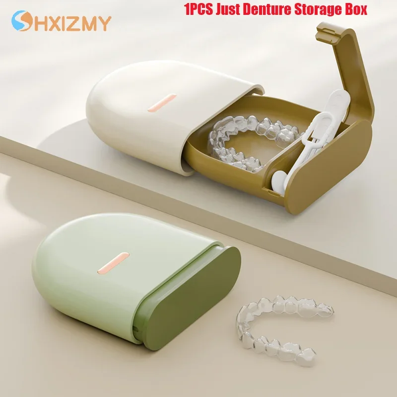 

Portable Mouth Guard Box Retainer Case Teeth Aligner Braces Box Orthod Oral Cleaning False Teeth Denture Storage Box