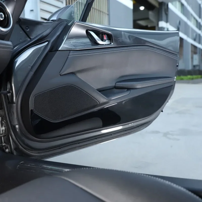 PVC Epoxy Black Car Inner Door Panel Anti Kick Trim Sticker Interior Car Accessories For Mazda MX-5 ND 2016-2023