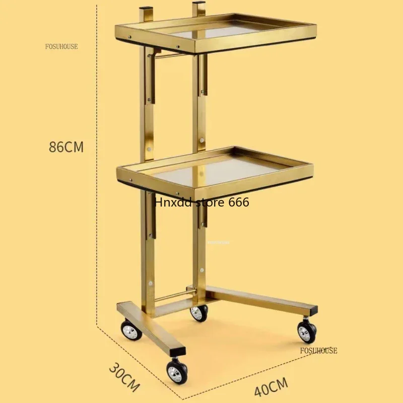 스테인레스 스틸 이동식 도구 카트, 미용실 가구 파마 염색 트롤리, 이발소 럭셔리 접이식 살롱 트롤리