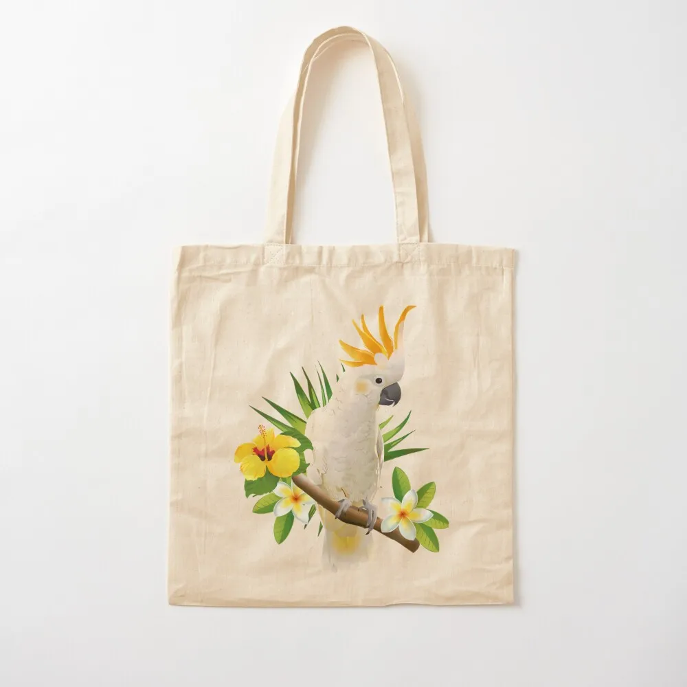 

White cockatoo tropical parrot Duvet Cover Tote Bag Shopper bag Woman shopper bag Canvas Tote