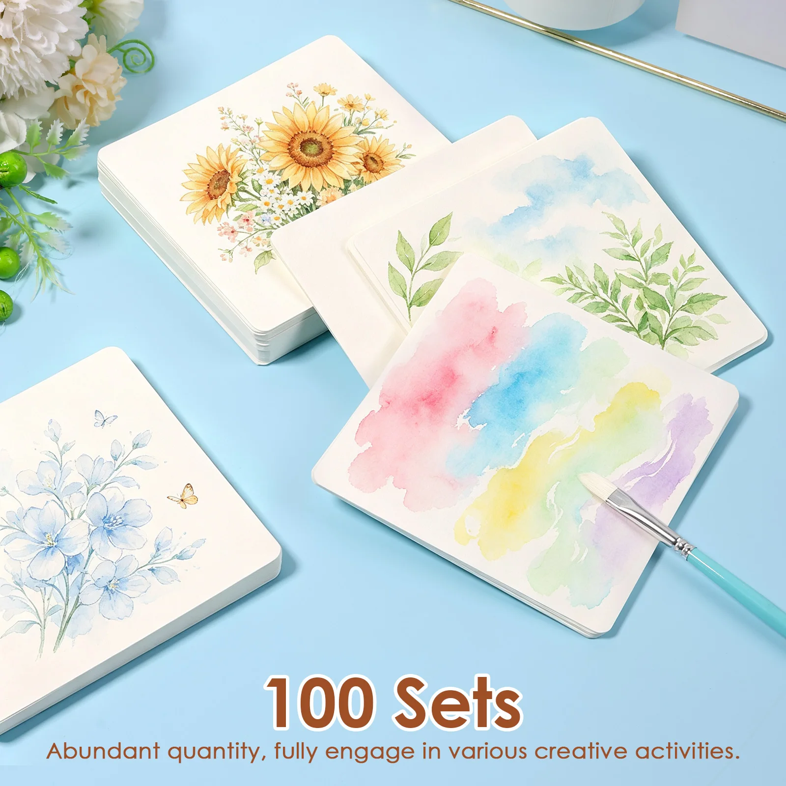 Blank Watercolor Paper Card Portable Postcard Gouache Crayon Watercolor Paper for Draw Sketch Paint School Student Art Supplies