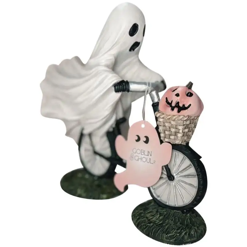 Ghost Decorative Figure Halloween Resin Ghost Figures Horror Ghost Cycling Crafts Landscape Decoration For Patio Kids Room