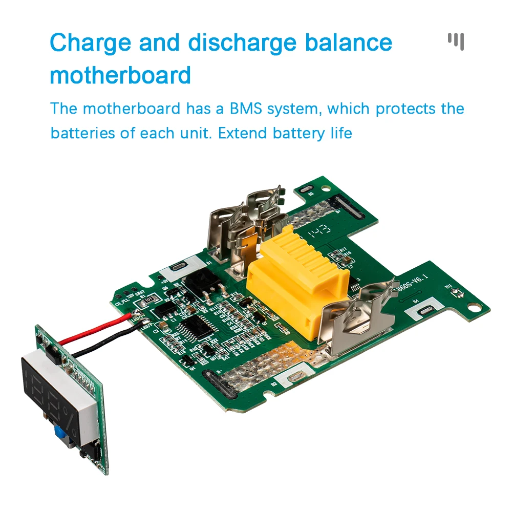 Funda de batería para Makita 18V 3.0Ah 6.0Ah BL1840 1860 1850 caja de carcasa con placa BMS PCB protección de carga LED digital BL1830