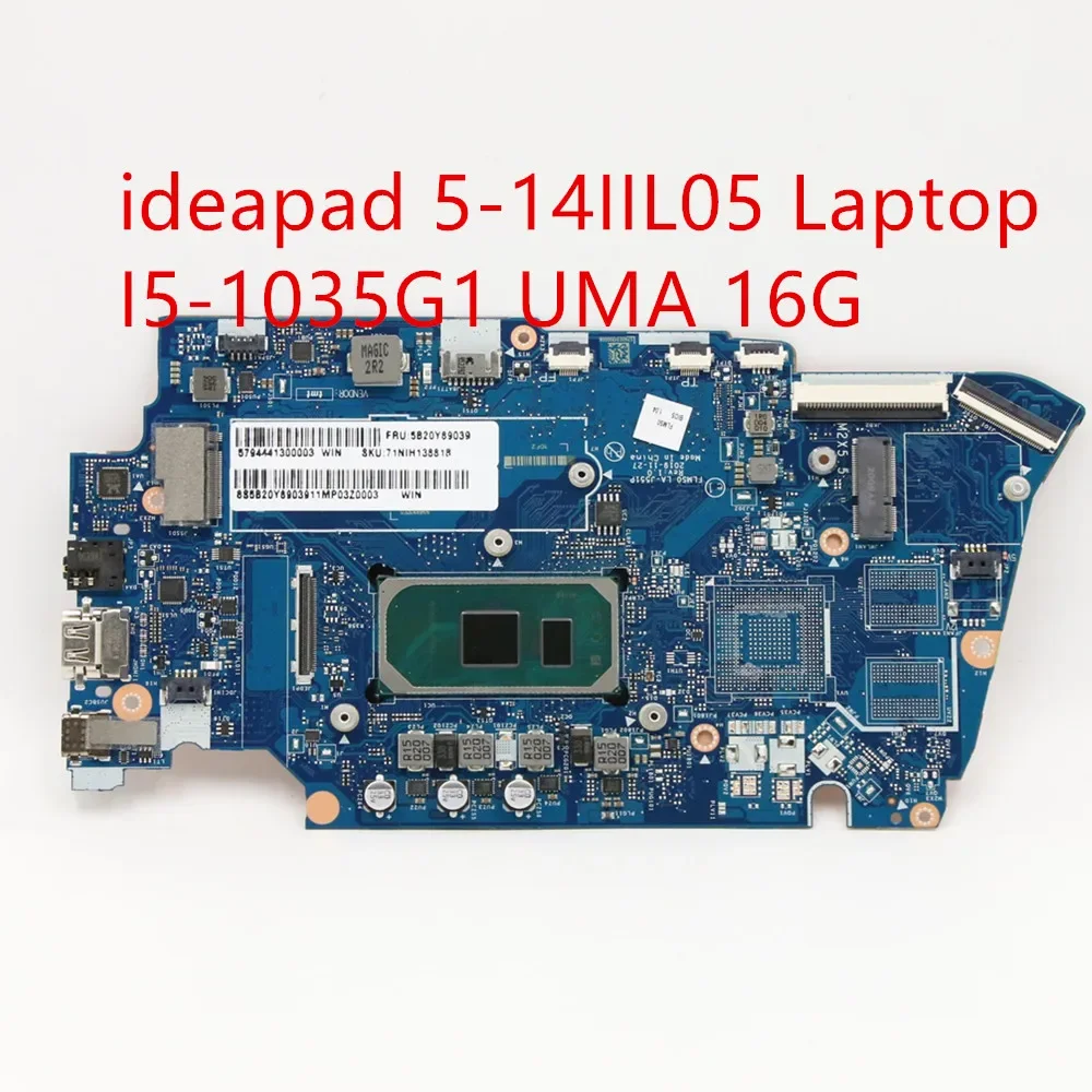 Motherboard For Lenovo ideapad 5-14IIL05 Laptop Mainboard I5-1035G1 UMA 16G 5B20Y89039