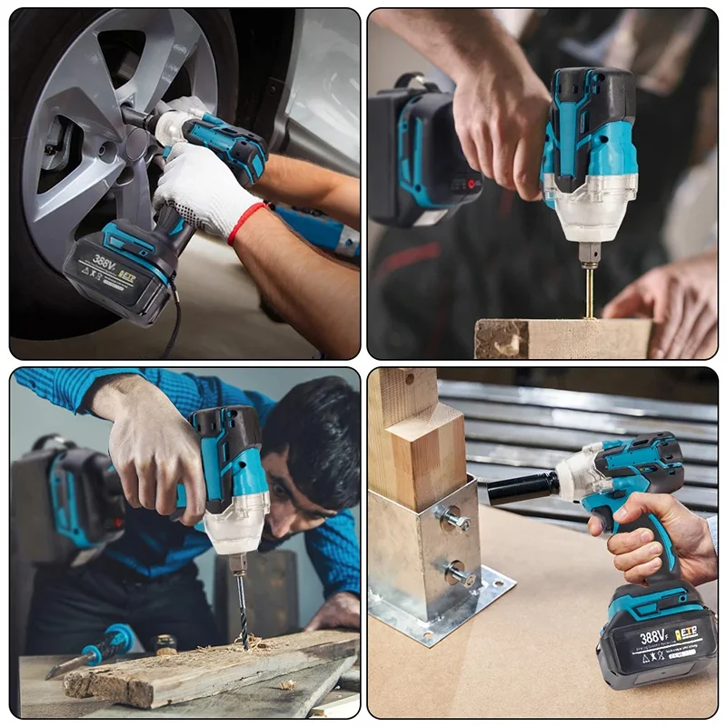 Cordless Electric Impact Wrench Installing Torque Meter Brushless Lithium Battery Car Repair Torque Display Track Accessory Box