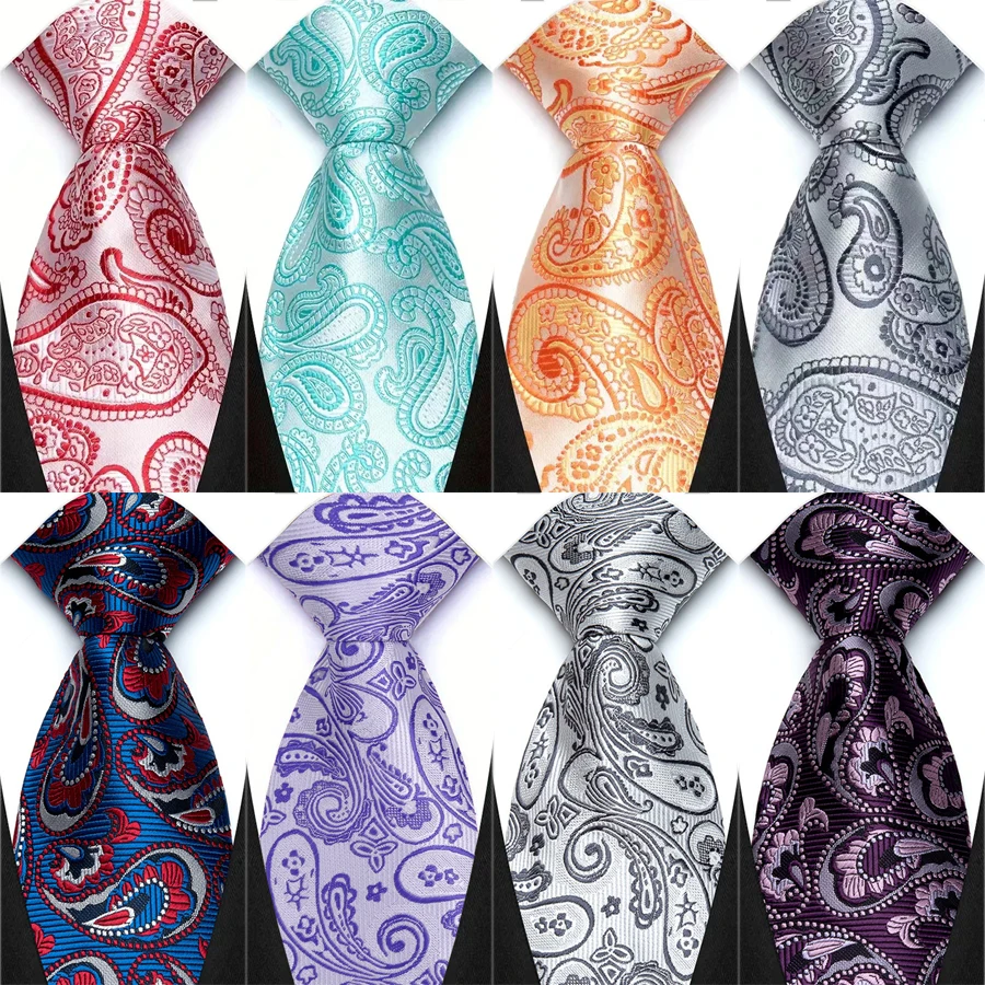 Neue Herren-Krawatten, 8 cm, klassische Paisley-Jacquard-gewebte Krawatte, Smoking, Anzug, Hemd, Geschenk für Hochzeit, Business, Party, Alltagszubehör