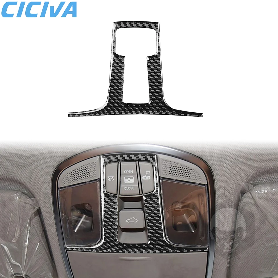 

Soft Carbon Fiber Front reading light frame Car Interior Decoration Sticker For Hyundai Sonata 9th 2015-2017