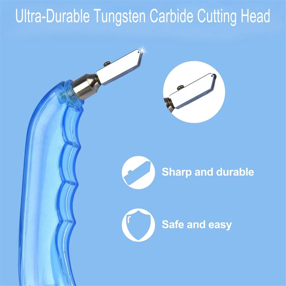 

BOFOF Pistol-Grip Oil Feed Glass Cutter - 2 Pack Professional Glass Cutting Tool with Tungsten Cutter Heads and Oil Dripper