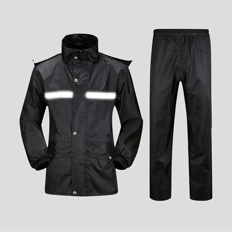 

Thiened Long Motorcycle Raincoat Set Men's Full Body Rain Suit for Riding Vehicle Waterproof Rain Jaet And Trousers