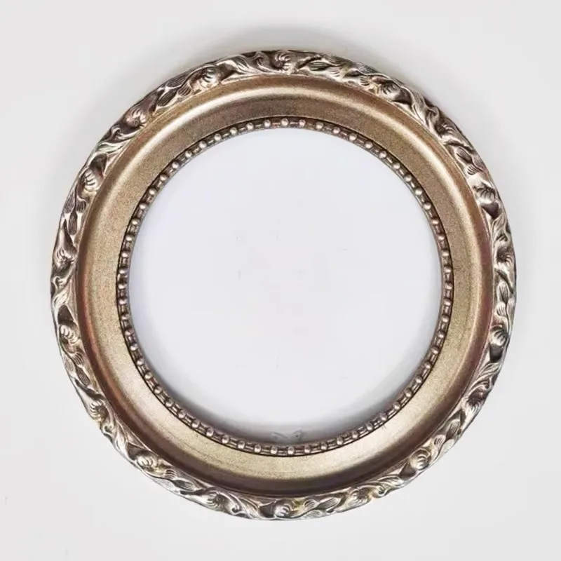 

Round Mounted Photo Frame, European Round Oil Painting Mounted Champagne Gold Round Frame Customization