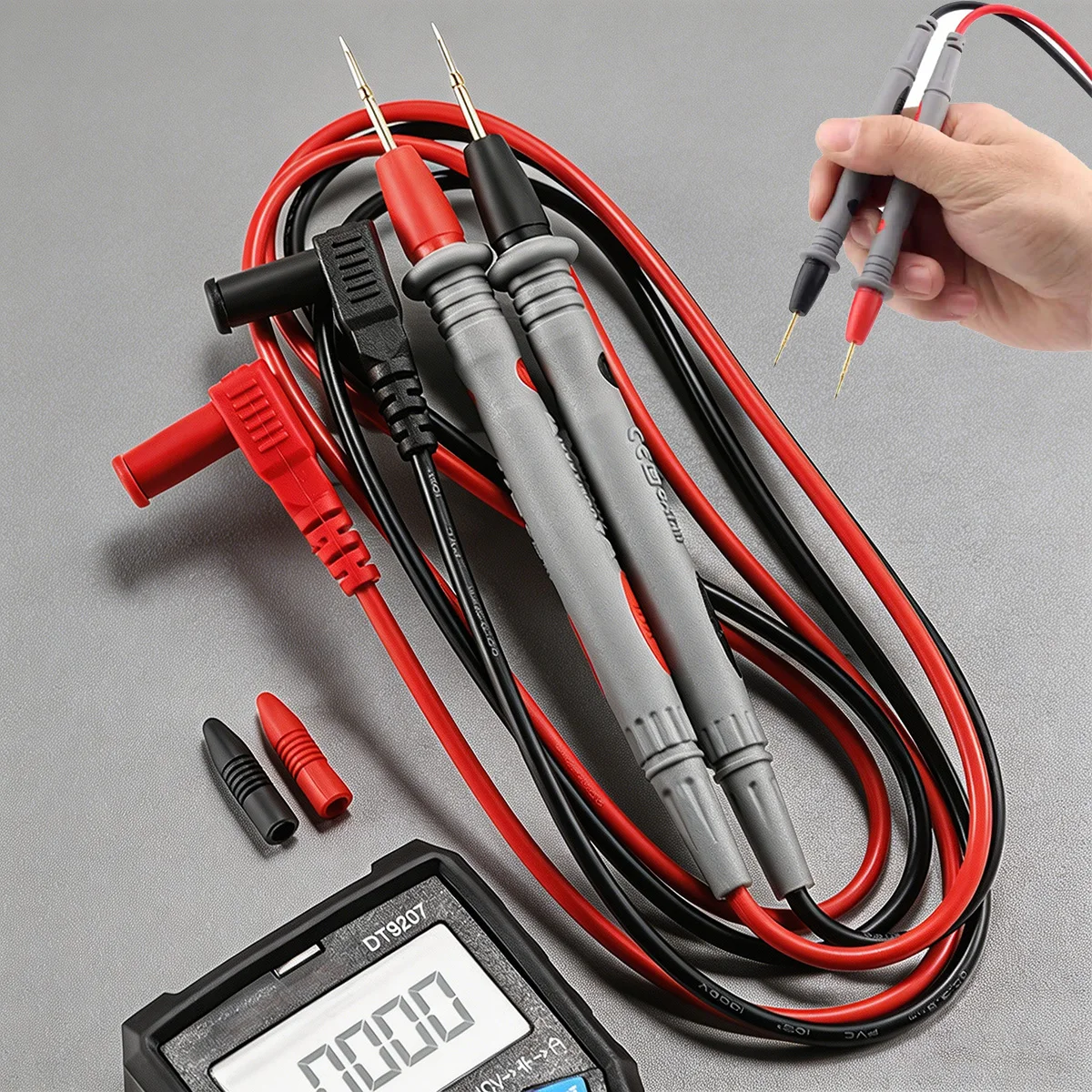 Câbles de test pour multimètre, sondes à aiguille, fils en silicone, kit de câbles universels pour testeur numérique de multimètre, pour la réparation électronique