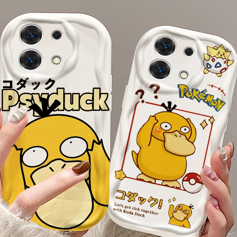 

P-Psyducks P-Pokemones Cute For Xiaomi Redmi Note 13 12 12S 11S 11 10 9 8 10A 9C 9T Pro Plus 5G Wave Oil Funda Phone Case